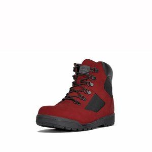 Timberland Youth's 6" Premium Field Waterproof Boots Ruby Red Dark Grey A1RG5